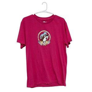 Buc-ees Pink Tee Shirt Graphic Beaver Size Medium